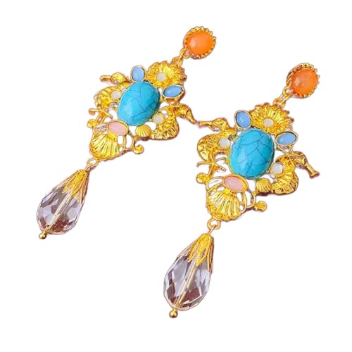 Vintage Statement Fashion Resin Crystal Baroque Style Drop Dangle Earrings