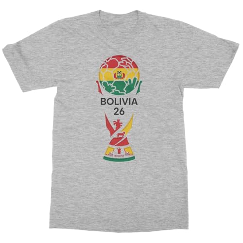 Bolivia 26 Trophy Graphic | Soccer Pride Fans Unisex T-Shirt (Ash, Medium)