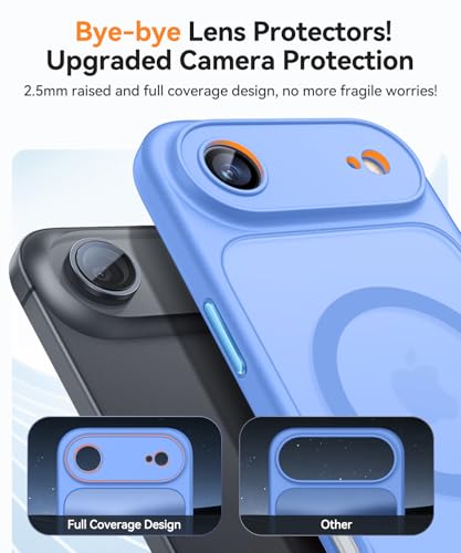 Image of CANSHN Magnetic Compatible with iPhone Air Case(6.5 Inch), Upgraded [Full Camera Protection] [Compatible with Magsafe] [Translucent Matte] Shockproof Phone Cover for iPhone 17 Air Case,Ultramarine