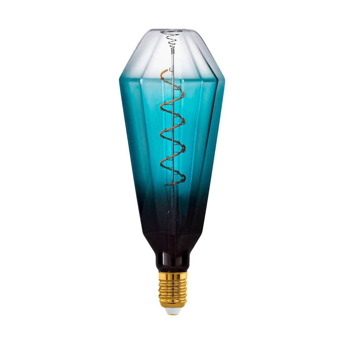 Eglo XXL E27 dimmable lamp, Spiral LED Retro Bulb Big Size, Extra-Large Vintage Decorative Light in Petrol and Black, 4 watt, 120 lumens, Warm White, 2000 K, Length 24.5 cm