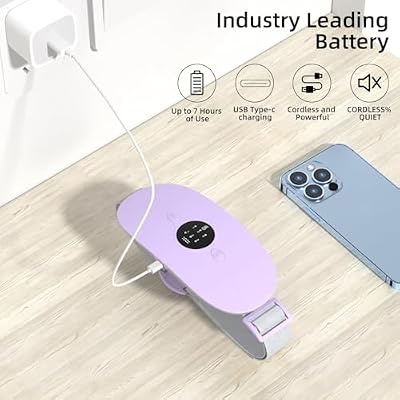 Portable Cordless Heating Pad, Heating Pad, Electric Waist Belt Device, 3-Speed Vibration &3-Speed Heat Levels, Portable Electric Fast Heating Belly Wrap Belt for Women and Girl (Light Purple)