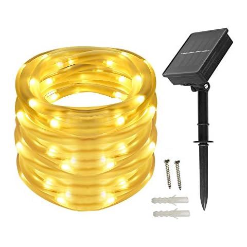 BXROIU Solar Rope Lights with 100 LEDs Cover