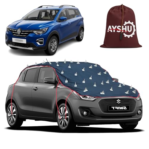 Image of AYSHU Water-Resistant Spike Car Cover for Renault Triber - Protects from Dogs, Monkeys, Dust, Sunlight & UV - Full Roof Universal Fit