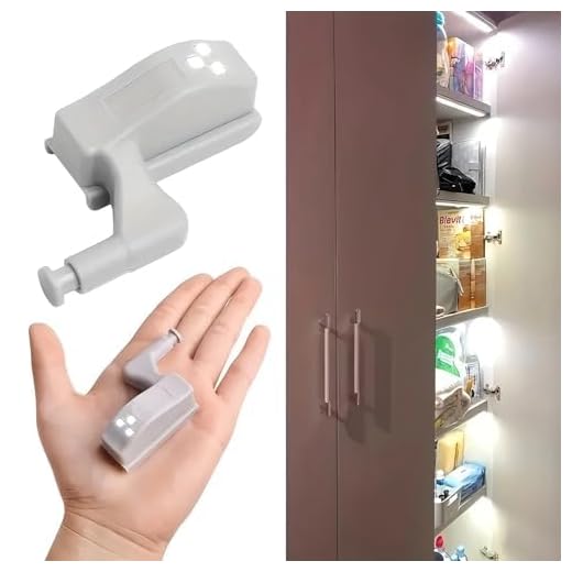 10 Pcs LED Lamp for Indoor Wardrobe Bathroom Storage Doors Battery Powered White Light (Batteries Not Included)