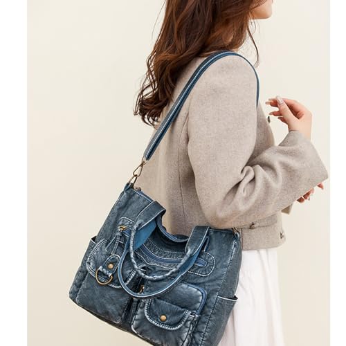 Image of Hobo Handbag and Purses for Women,Top Handle Satchel Purse Tote Shoulder Bags Faux Leather for Ladies