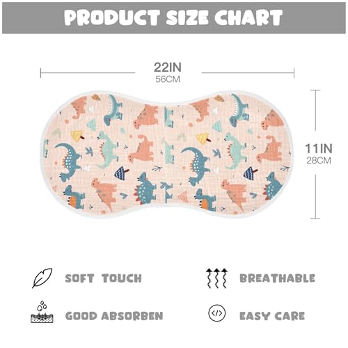xigua Cartoon Dinosaur Baby Burp Cloths for Newborn Boys and Girls 4 Pack, Soft & Absorbent Cotton Baby Burp Cloth, Baby Washcloths, Newborn Towel, Burp Rags4