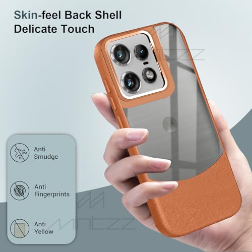 Image of MINTZZ Moto Edge 50 Pro Back Cover, Leather Design, Protective Cover with Camera Lens Protection, Premium Grip & Slim Fit Durable, Edge 50 Pro Case (Brown, Moto Edge 50 Pro)
