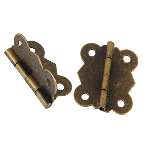12 Pcs Antique Bronze Butterfly Hinges, Retro Vintage Style Hinges with Screws for Cabinet Crafts Wooden Jewelry Box Gift Box (20 x 17mm)