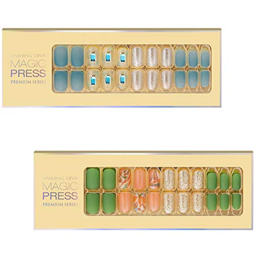 [DASHING DIVA–Nails]Premium Magic Press Super Slim Fit(2 Different Designs 30+30strips in 12 sizes)Spring Breeze+Botanic Garden 271/2ssc