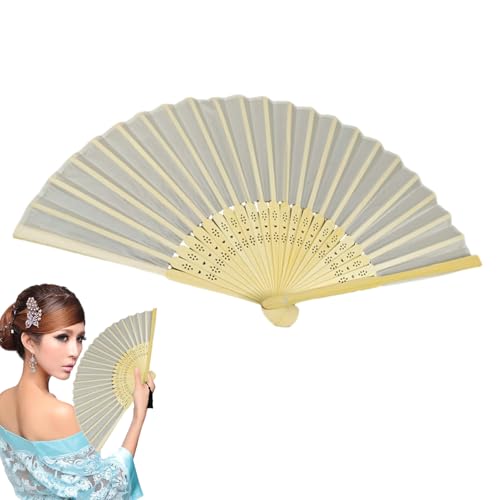 Imagen de Ventiladores plegables portátiles: ventilador de seda japonés de estilo antiguo