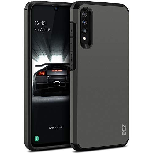 BEZ Funda Samsung Galaxy A70, Carcasa Protectora para Samsung A70 Antideslizante Ultra Híbrida Gota Protección, Cover Anti-Arañazos con Absorción de Choque Resistente, Plata