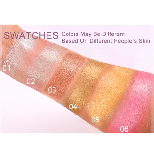 Powder Highlighters Makeup Palette, Shimmer Highlighters Make Up, Rose Carved Highlighter Powder, Glitter Bronzer Powder Blush Palette, Long Lasting Highly Pigmented Illuminator, Champagne Gold - Image 6