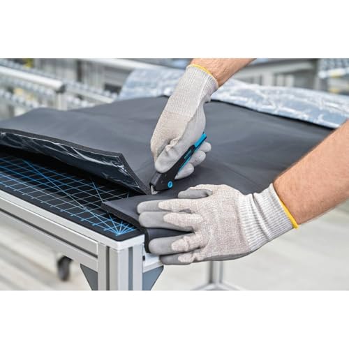 MARTOR Sicherheitsmesser SECUNORM MIZAR, mit Trapezklinge, Schnitttiefe 15 mm, Klingeneinzug, Profi Cuttermesser mit Trapezklinge, Aluminium, Rechts- & Linkshänder, Logistik, GS Geprüft