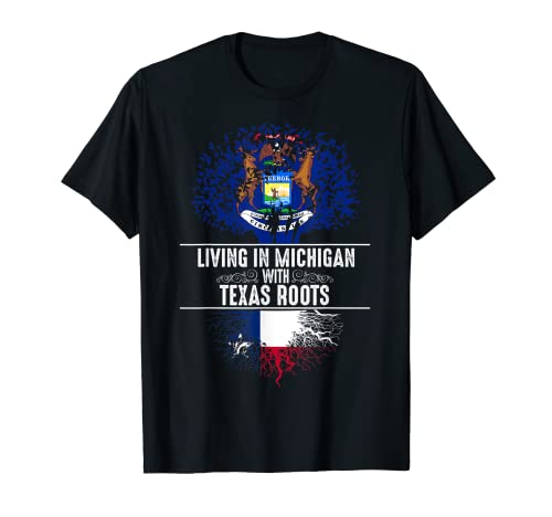 Michigan Home Texas Roots State Tree Flag Chemise Cadeau d'amour T-Shirt