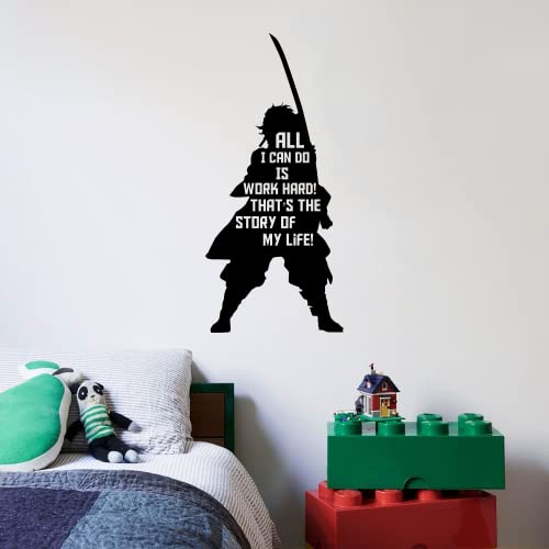 Vinilo Decorativo Pared Tanjiro Demon Slayer 10x4 pulg