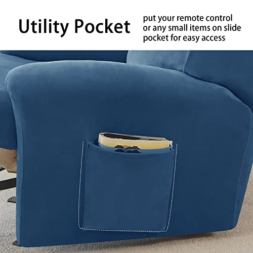 Funda de sillón de terciopelo elástica de 4 piezas para renovar mueble 7
