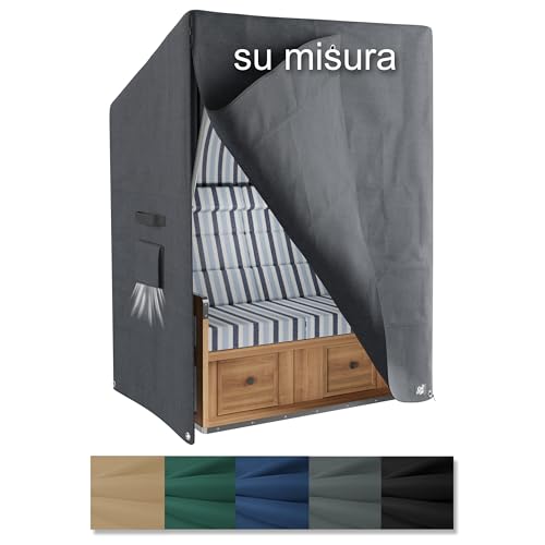 Epic Tube Copertura su misura per poltrona da spiaggia esterno impermeabile, Telo Sedia da Spiaggia con 2 altezze, Adatta anche a dondoli da giardino, Oxford 600D, Occhielli e accessori - Made in EU