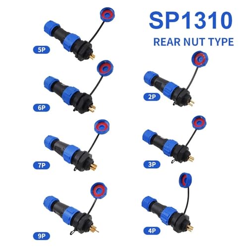 Conectores SP13 SP1310 de 4 Pines enchufe macho hembra IP68 impermeable para cables 3
