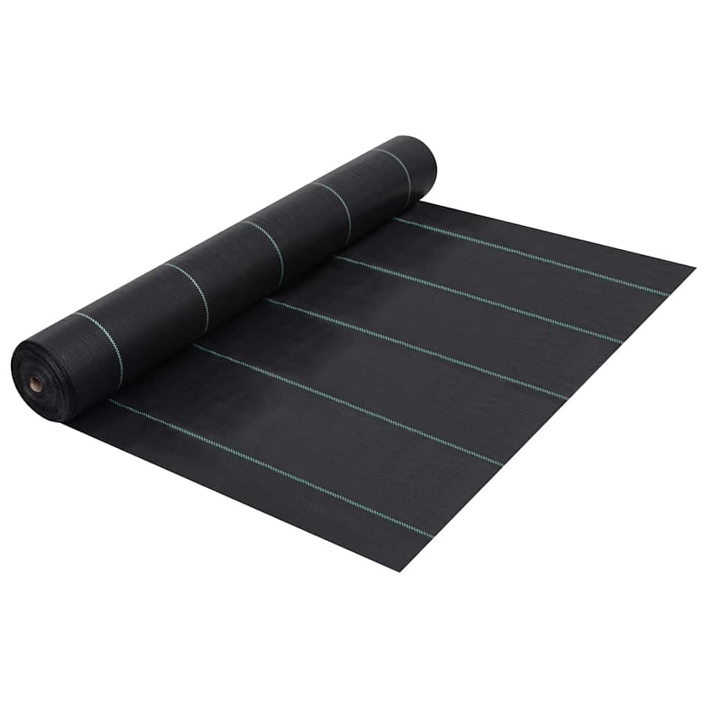 Toile anti-mauvaises herbes - Noir - 1 x 50 m - Pour jardin, paillis, géotextile - Protection contre les racines - Pour parterres surélevés, terrasse, chemins de gravier, jardins de rocaille