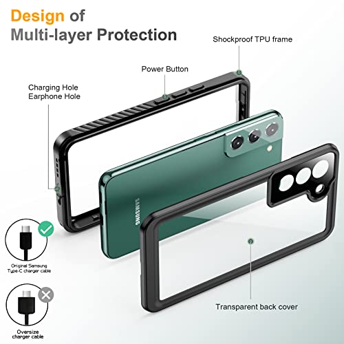 Image of for Samsung Galaxy S22 Case, Waterproof & Shockproof with Built-in Screen Protector, Heavy Duty Full Body Protective Case for Samsung Galaxy S22 5G 6.1', Black