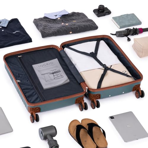 Image of Cobens 5 Piece Luggage Sets with Spinner Wheels,20 inch,24 inch,28 inch,IceBlue