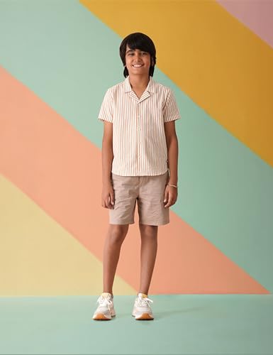 Image of Amazon Brand - Symbol Kids Boy's Half Sleeves Striper Regular Fit Shirt