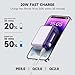 sharge Flow Portable Charger by Shargeek, 10000mAh Mini Power Bank with 20W USB-C Fast Charging, Dual Output Portable Charger Power Bank Compatible with iPhone 15/15 Pro/14, Galaxy S24, iPad(Purple)
