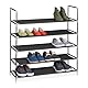 Relaxdays Schuhregal Stecksystem, 5 Ebenen, Schuhablage für 20 Paar Schuhe, Metall & Stoff, HBT 90,5x87x29,5 cm, schwarz