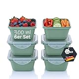 your GEAR Pila Frischhaltedosen 300ml Set - 6X kleine Vorratsdosen mit Deckel luftdicht & BPA-frei - Quadratische Meal Prep Boxen für Soßen, Dips & Snacks - Kühlschrank Organizer stapelbar