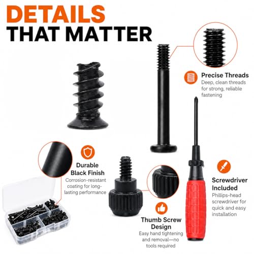 160Pcs Carbon Steel PC Screws,Computer Screws for Liquid Cooler | Carbon Steel Computer Screws Assortment Kit,Includes 10Mm,30Mm PC Case Fan Screw Kit to Secure Liquid Cooler in Desktop