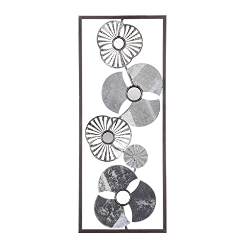 Atmosphera - Déco Murale Fleur - métal - Argent 25x61 cm