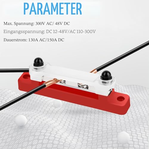 2 Stück Sammelschiene 12V-48V DC Sammelschienen Busbar Stromschiene Verteilerblock Stromverteiler Stromverteilungsblock mit 4 X M6 Anschlussbolzen Schwarz Rot für RV Auto Yacht Boat