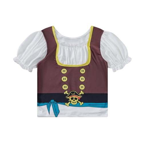 Disfraz para niña bebé pirata con falda a rayas y pañuelo miniatura 2