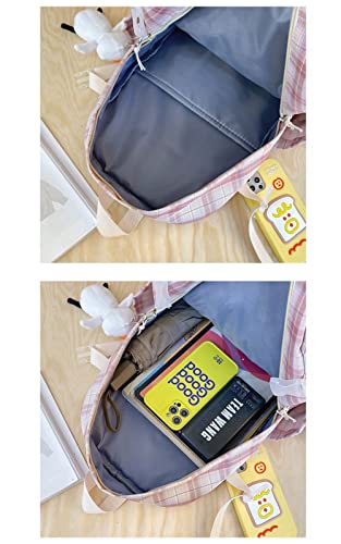 Mochila escolar Kawaii com acessórios Kwaii para meninas, mulheres, adolescentes, mochilas escolares