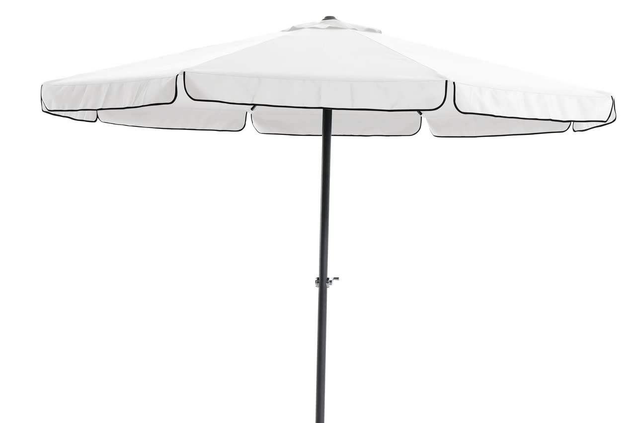 METRO Professional Tarrington House Parasol Mérida, Color Blanco, Mástil de Aluminio, 4 Metros, UV50+, con Manivela, para Hostelería
