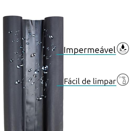 Kit 2 Unidades Veda Porta Protetor Rolinho Impermeável Ajustável 80 cm Preto