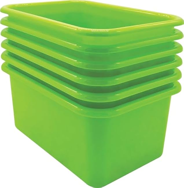 Teacher Created Resources Lime Small Plastic Storage Bin 6-Pack (TCR2088574)