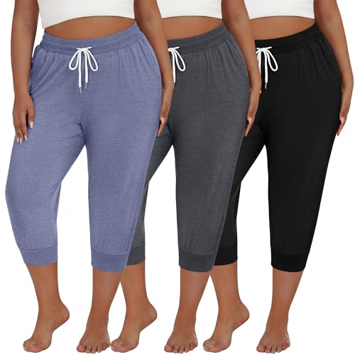 Capri grande taille femme Neer finis les pantalons serrés grâce à la coupe en coton avec cordon