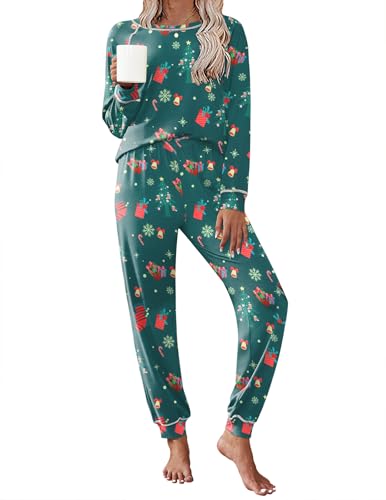 Image of Ekouaer Pajamas Set for Women Soft Comfy Pjs Sets Long Sleeve Sleepwear Loungewear S-XXL