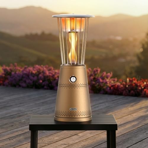 Mars Explo Tabletop Heater Patio Heater, 11,000 BTU Propane Patio Heater for Commercial, Balcony & Porch, Quartz Glass Tube, Portable Small Heater For Outdoor Use,Deep Bronze