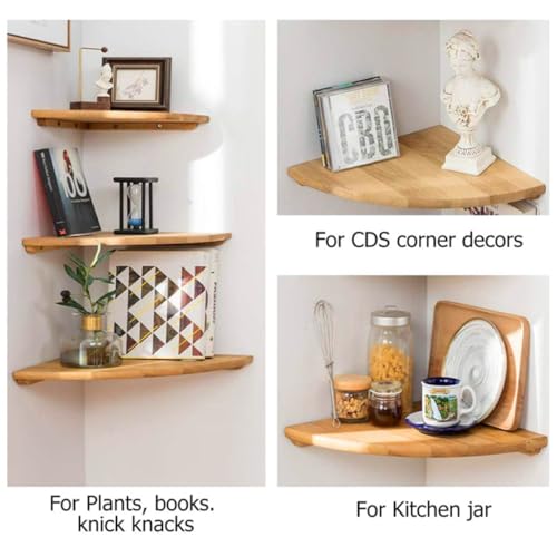 Estantería de esquina flotante de madera: almacenamiento y decoración de pared en baño 5