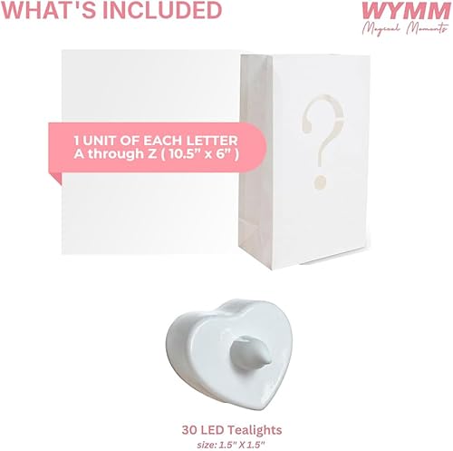 Miniatura 17 de Bolsas de papel con letras iluminadas por velas pequeñas, con pétalos de rosa, decoraciones para aniversario y San Valentín, texto “I Love You