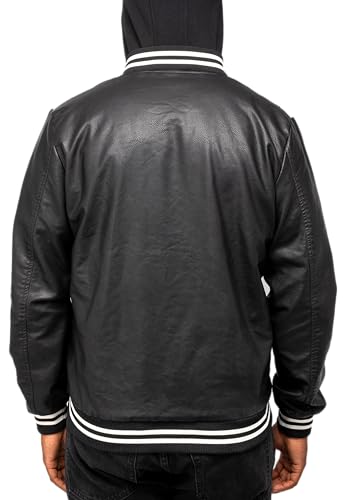 Image of X-Ray Men's Slim Fit Faux-Leather Moto Jacket with Removable Hood