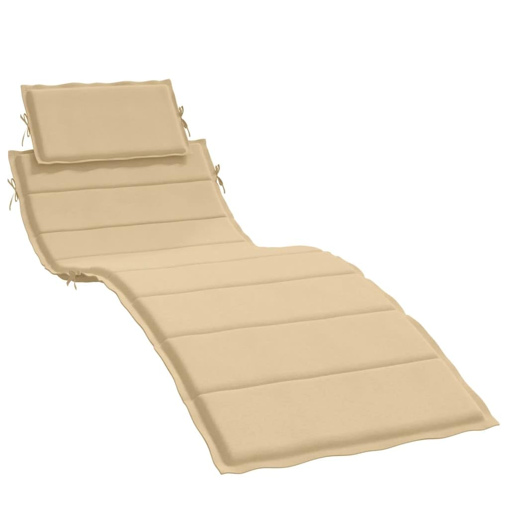 ZEYUAN Cojín para Tumbona Tela Beige Melange 186x58x3 cm, Cojin Tumbona Exterior, Colchonetas para Tumbonas, Colchoneta Hamaca, Cojín De Silla De Hamaca, Colchón para Tumbona - 4002479