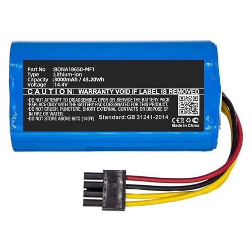 Image of 14.4V 3000mAh Battery Compatible for CECOTEC Conga 1490 1590 1290 1390 Proscenic 780T 790T 360 C50 TCL S1 S15 S18 AIRROBO P10 Bagotte BL509 Summer P1s P2s P3 BONA18650-MF1 Robot Vacuum