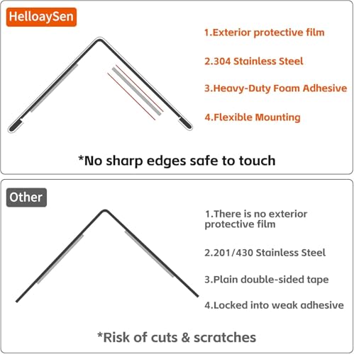 Image of 2x2x48 Inch 304 Stainless Steel Wall Corner Guards (5-Pack) Heavy Duty Rounded Corner Protector, Smooth Folded Edge Design for Wall Protection Stainless Steel Slab