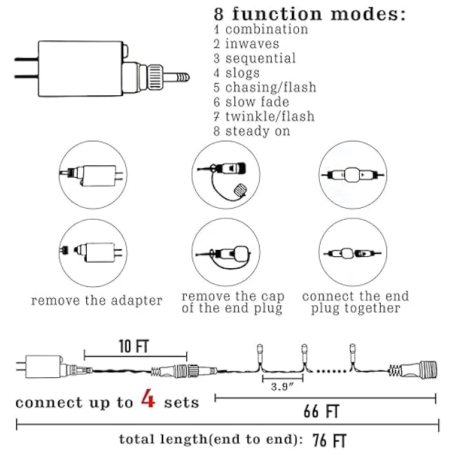 TW SHINE Halloween Lights, 200 LED 66FT Outdoor Halloween Lights Plug in with 8 Modes, Waterproof Halloween Lights Outdoor, Indoor Decorations for Party Yard Haunted House Decor, Orange and Purple