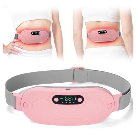 HOTUT Almohadilla Térmica Menstrual,Cinturón de Calentamiento Eléctrico USB,Menstrual-Almohadilla con 3 Niveles de Calor y 4 Modos de Masaje,Inalámbrico Almohadilla de Calefacción Para Mujeres Rose