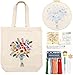 NAEBRO Stickset mit Tasche, Anf?nger Stickerei Leinentasche Set mit Blumenmuster, Handgemachte Kreuzstich Segeltuchtasche Sticktasche f¨¹r Anf?nger Erwachsene Damen DIY-Bastelarbeiten(Wei?) Stickerei Set günstig Kaufen-NAEBRO Stickset mit Tasche, Anf?nger Stickerei Leinentasche Set mit Blumenmuster, Handgemachte Kreuzstich Segeltuchtasche Sticktasche f¨¹r Anf?nger Erwachsene Damen DIY-Bastelarbeiten(Wei?)