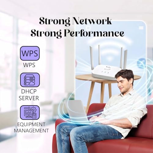 Image of PunnkFunnk WT-14 WiFi Router |Four high gain Antennas | 300M High Speed Wireless Router for Home & Office | IPv6 Compatible | Stable Internet Connection | Wide Coverage WiFi Router | Easy Setup